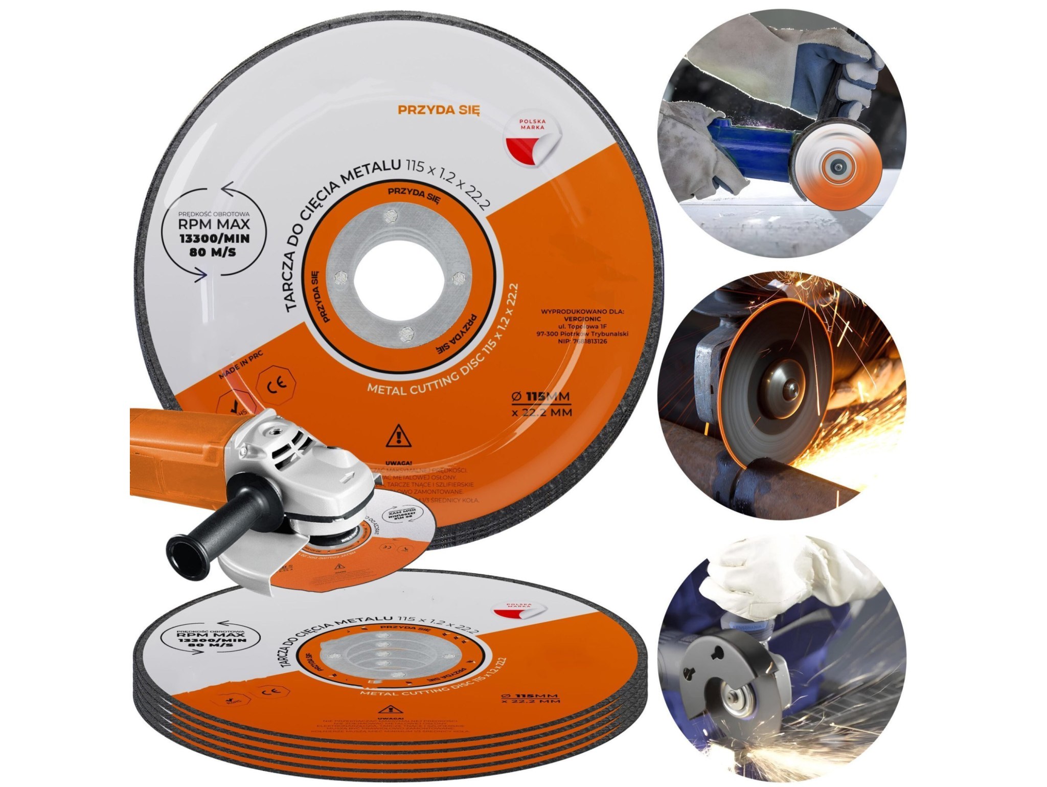 TARCZA DO CIĘCIA METALU 5SZT 115mm