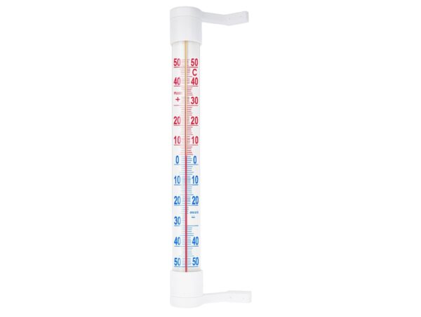 TERMOMETR OKIENNY ZAOKIENNY 21cm - biały
