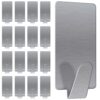 WIESZAKI SAMOPRZYLEPNE SREBRNE 16SZT 15x3,5cm