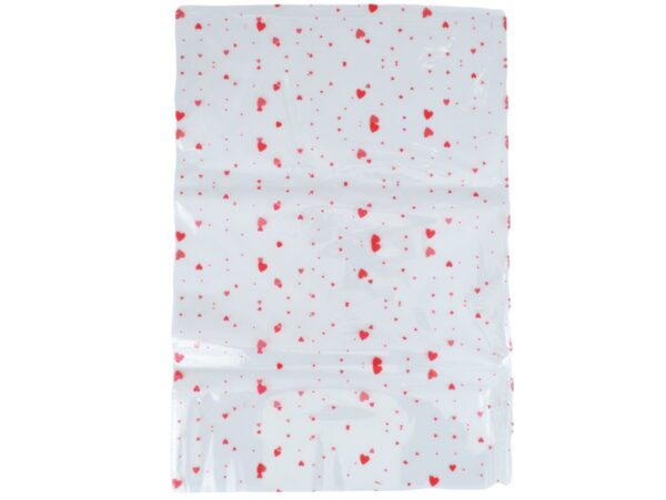 WORECZKI FOLIOWE CELOFAN 35x50 100SZT - czerwone serca