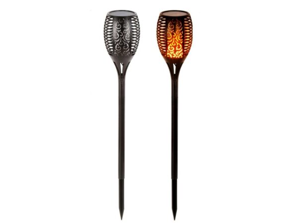 ZESTAW LAMP SOLARNYCH OGRODOWYCH POCHODNI 12LED 50CM 8SZT