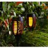 ZESTAW LAMP SOLARNYCH OGRODOWYCH POCHODNI 12LED 50CM 8SZT