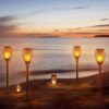 ZESTAW LAMP SOLARNYCH OGRODOWYCH POCHODNI 12LED 50CM 8SZT