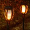 ZESTAW LAMP SOLARNYCH OGRODOWYCH POCHODNI 12LED 50CM 8SZT