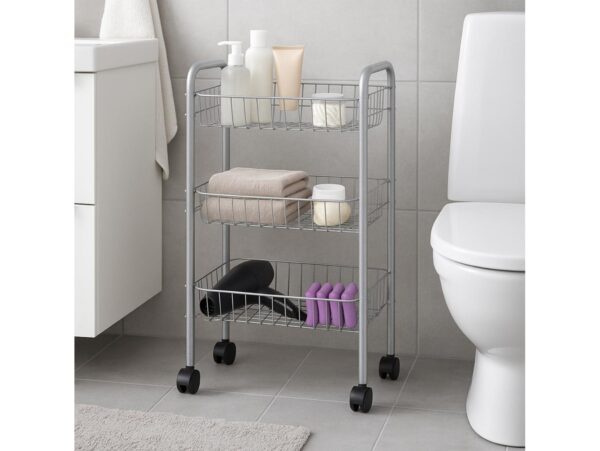 ARTEX REGAŁ NA KÓŁKACH WINNY 3/WINNY 3 SREBRNY 5905399715052