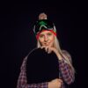 CZAPKA LED ŚWIĄTECZNA - wzór 2 choinka