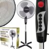 ESPERANZA WENTYLATOR WIATRAK 16'' STOJĄCY HURRICANE CZARNO-SZARY II GATUNEK