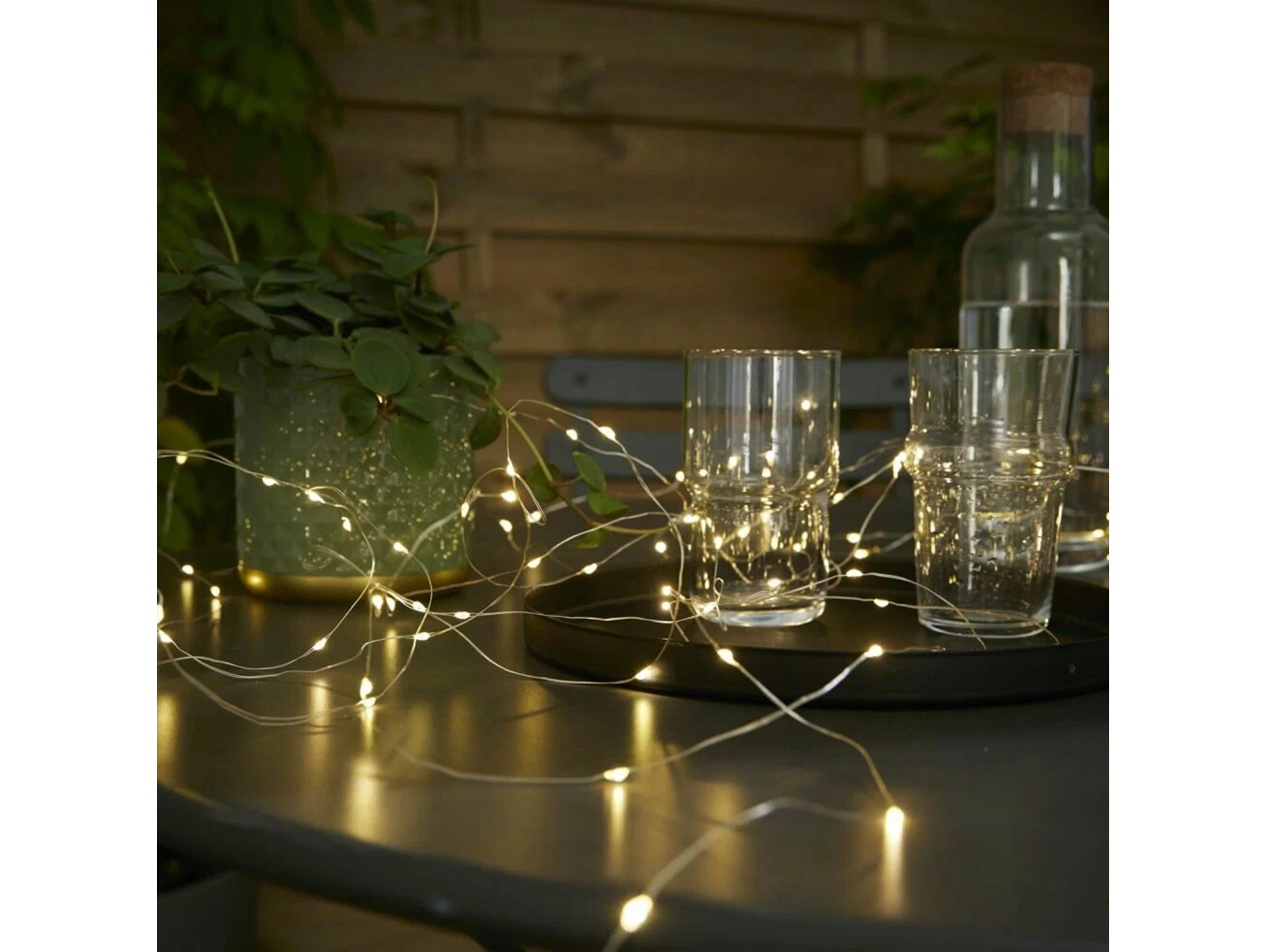 LAMPKI 200 LED DRUCIKI SOLARNE - ciepły biały