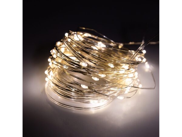 LAMPKI 200 LED DRUCIKI SOLARNE - ciepły biały