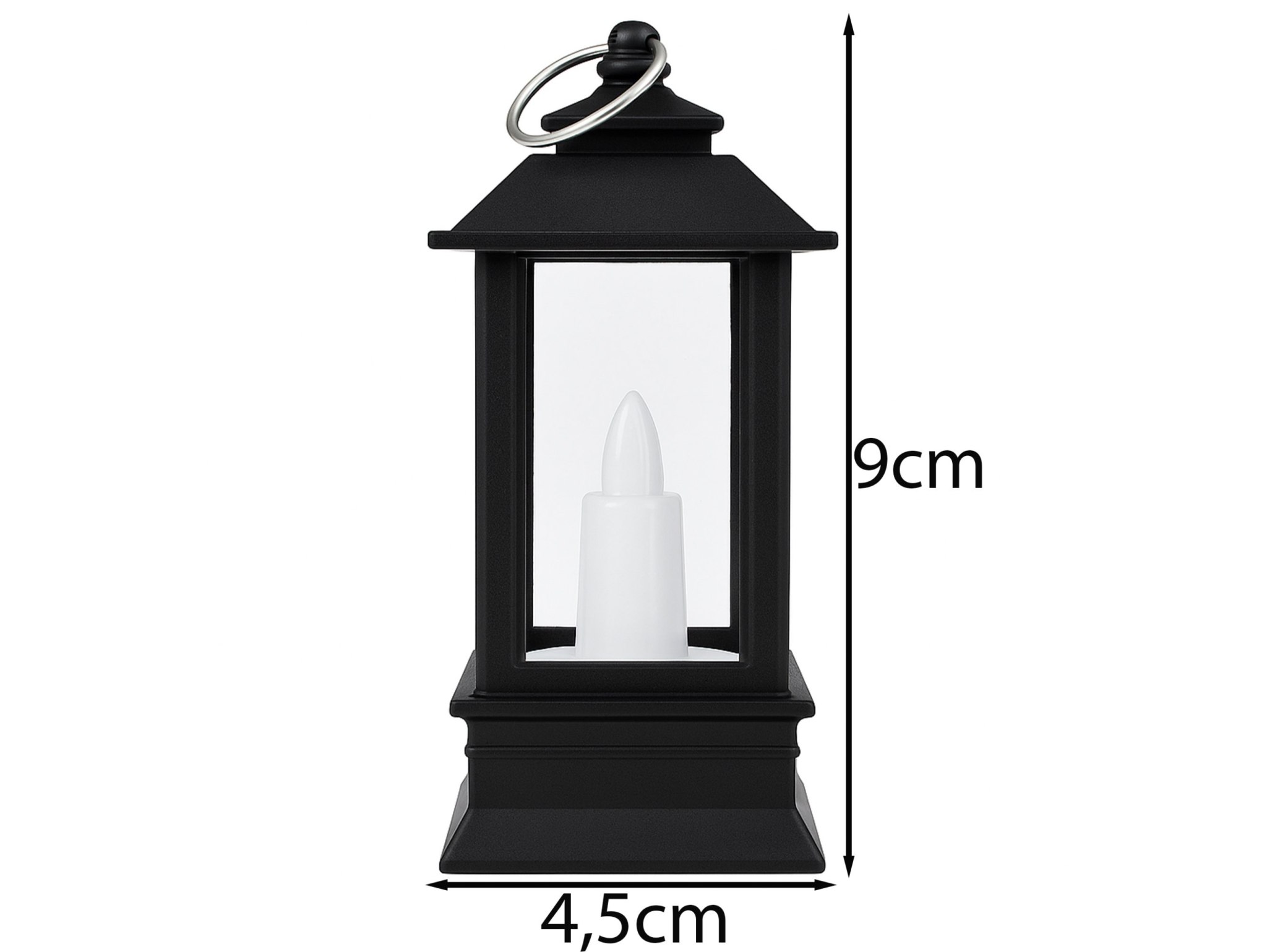 LATARNIA LATERENKA MINI PLASTIKOWA ZE ŚWIECZKĄ 9x4,5x4,5cm