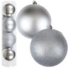 BOMBKI CHOINKOWE TUBA 10CM 4SZT - srebrny