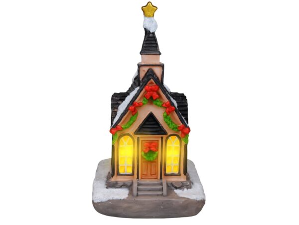DOMEK LED DEKORACJA ŚWIĄTECZNA - kościół 8,5x6,5x4cm