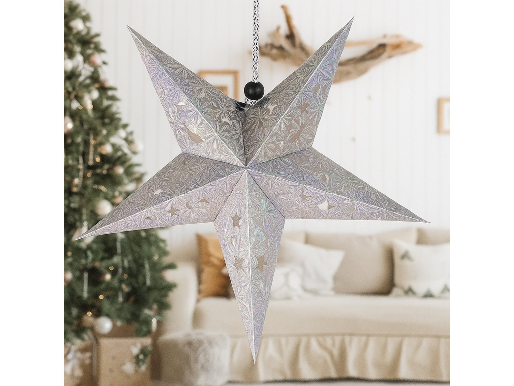 GWIAZDA SKŁADANA WITRAŻ PAPIEROWA 3D AŻUROWA 40CM - wzór 2