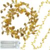 LAMPKI NA BATERIE ZŁOTE LISTKI 20 LED