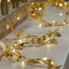 LAMPKI NA BATERIE ZŁOTE LISTKI 20 LED