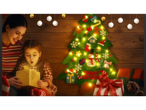FILCOWA CHOINKA DIY 100CM Z LAMPKAMI DRUCIKAMI 50 LED