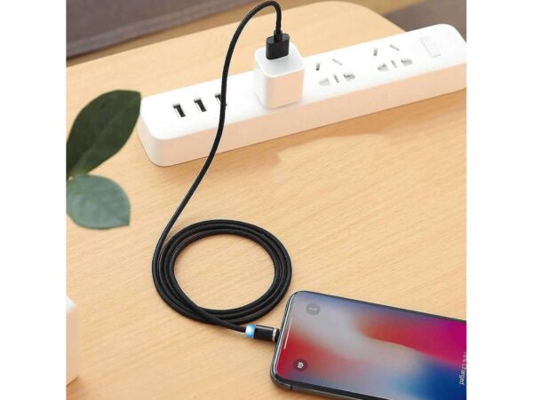 KABEL USB-MICRO USB-C LIGHTNING TYP-C 3w1 MAGNETYCZNY - czarny