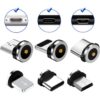 KABEL USB-MICRO USB-C LIGHTNING TYP-C 3w1 MAGNETYCZNY - czarny