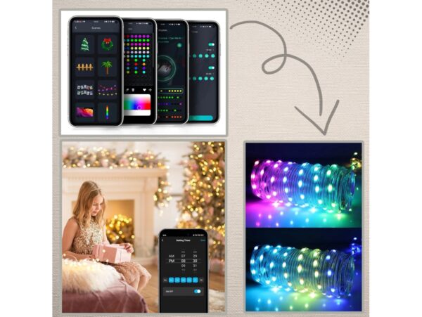 LAMPKI INTELIGENTNE 200 LED USB APP BLUETOOTH