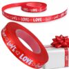 WSTĄŻKA SATYNOWA Z NADRUKIEM LOVE 12mm x 23m