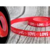 WSTĄŻKA SATYNOWA Z NADRUKIEM LOVE 12mm x 23m