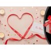 WSTĄŻKA SATYNOWA Z NADRUKIEM LOVE 12mm x 23m