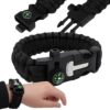 BRANSOLETKA SURVIVAL Z AKCESORIAMI - czarny x10