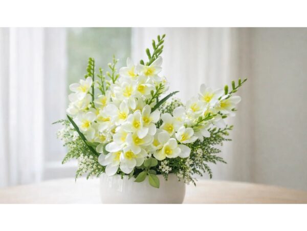 FREZJA SZTUCZNA POJEDYNCZA 62CM 2 RAMIONA (główka 15-16cm) - biały