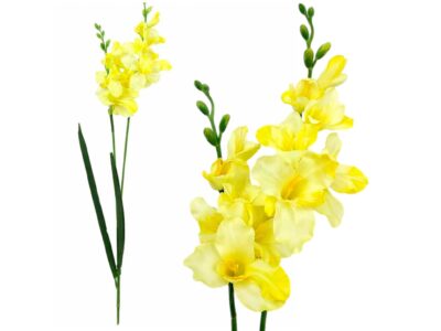 FREZJA SZTUCZNA POJEDYNCZA 62CM 2 RAMIONA (główka 15-16cm) - jasny żółty
