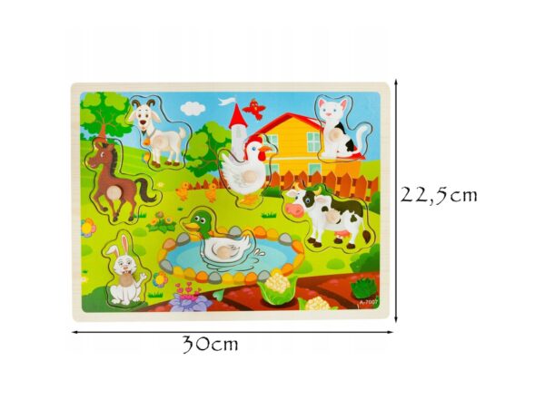 KLOCKI EDUKACYJNE PUZZLE DREWNIANE FARMA