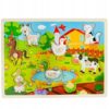 KLOCKI EDUKACYJNE PUZZLE DREWNIANE FARMA