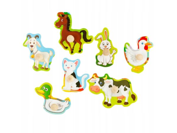 KLOCKI EDUKACYJNE PUZZLE DREWNIANE FARMA