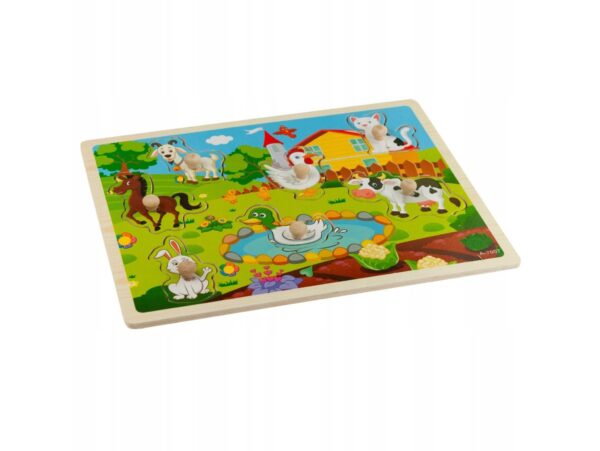 KLOCKI EDUKACYJNE PUZZLE DREWNIANE FARMA