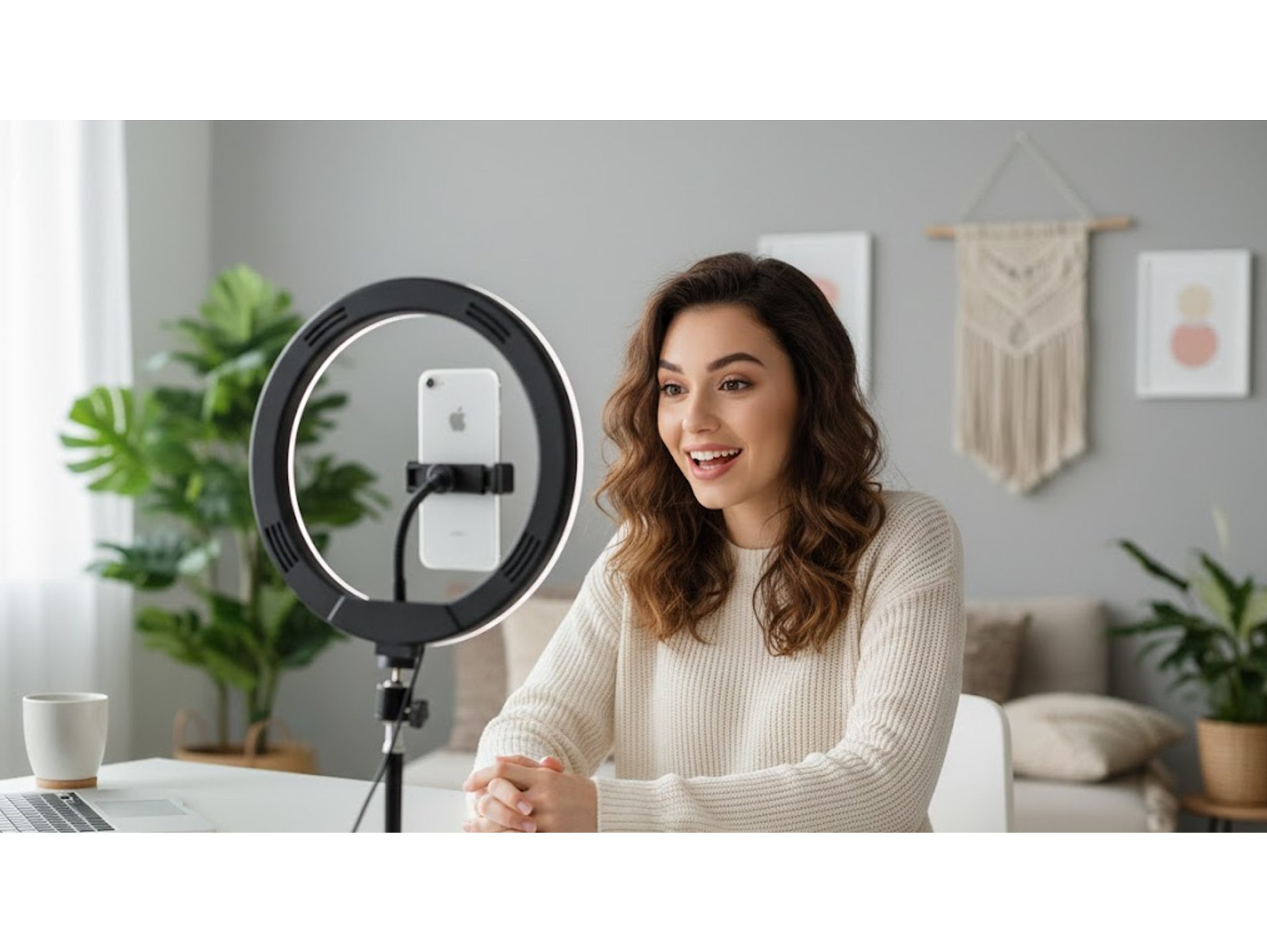 LAMPA PIERŚCIENIOWA 60W RING LED SELFIE