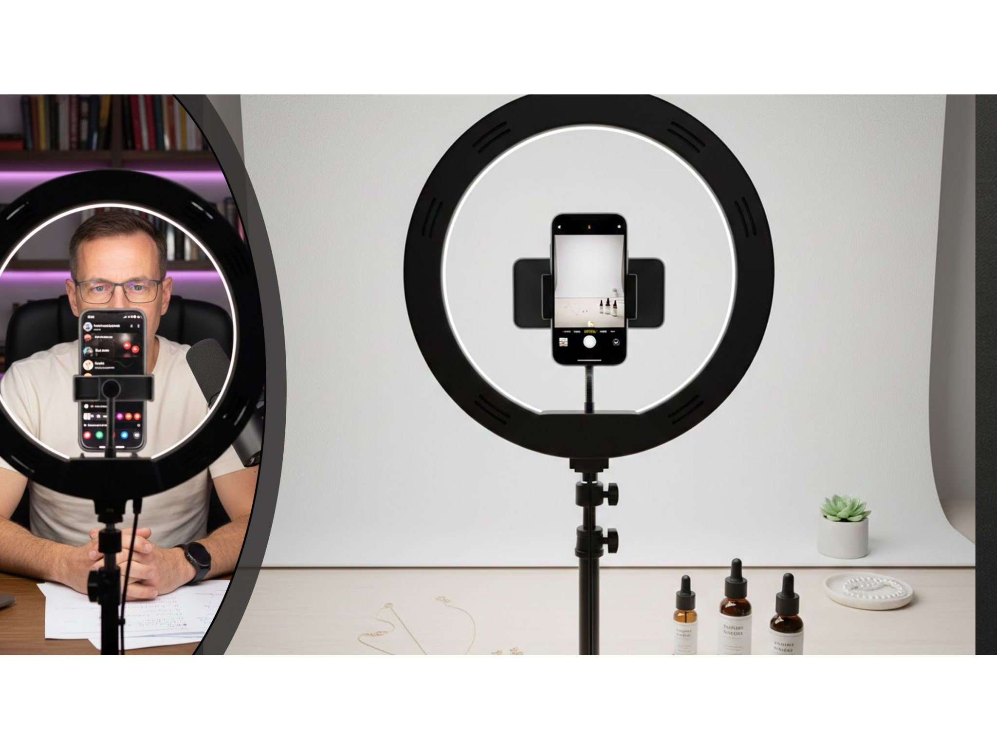 LAMPA PIERŚCIENIOWA 60W RING LED SELFIE