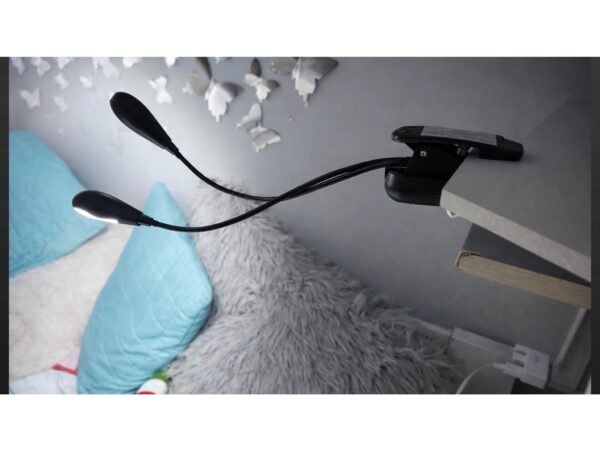 LAMPKA Z KLIPSEM 4 LED PODWÓJNA CZYTANIA NUT KLIPS