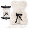 MIŚ Z RÓŻ 25cm + BOX - biały