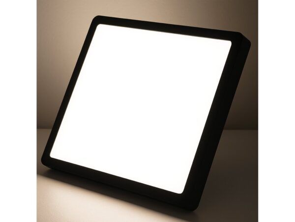 PANEL LAMPA LED PLAFON 29CM 24W - czarny/zimny biały