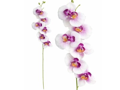 STORCZYK SZTUCZNY POJEDYNCZY 75CM (6 kwiatów 10cm) - biało-fioletowy