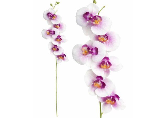 STORCZYK SZTUCZNY POJEDYNCZY 75CM (6 kwiatów 10cm) - biało-fioletowy