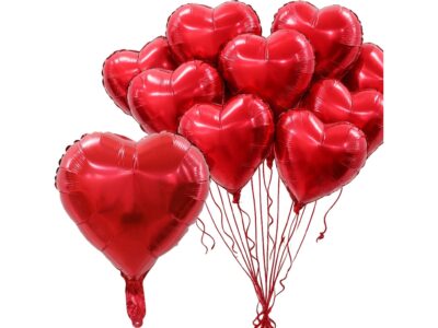 BALON FOLIOWY SERCE 25CM 10SZT