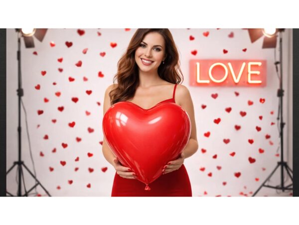 BALON LATEKSOWY SERCE 90CM 10SZT