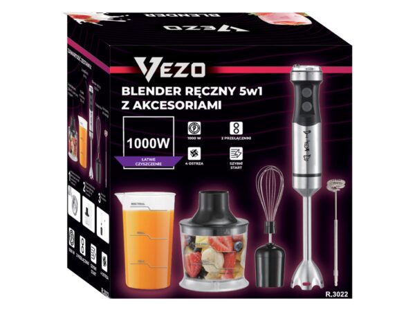 BLENDER RĘCZNY ZESTAW 1000W 5w1