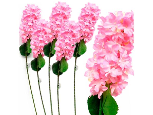 HORTENSJA SZTUCZNA POJEDYNCZA 90CM (kwiat 25cm) RÓŻOWA 5SZT