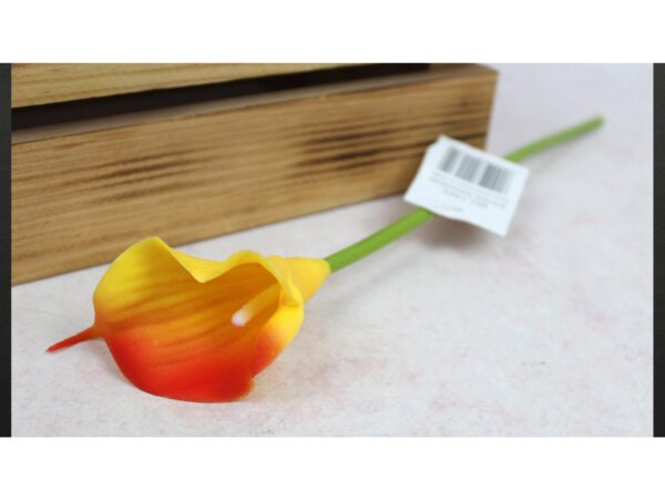 KALIA GUMOWA SZTUCZNA 31CM (kwiat 8x5cm) - pomarańczowo-żółty