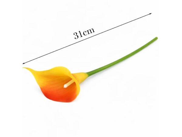 KALIA GUMOWA SZTUCZNA 31CM (kwiat 8x5cm) - pomarańczowo-żółty