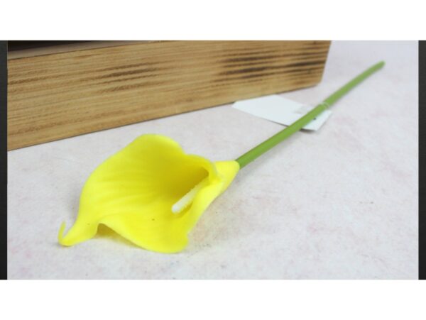 KALIA GUMOWA SZTUCZNA 31CM (kwiat 8x5cm) - żółty