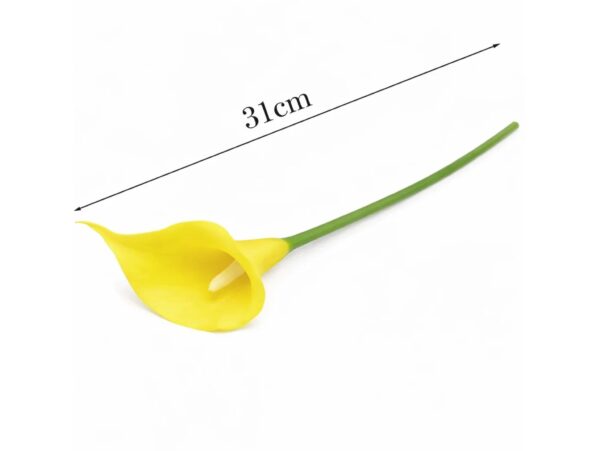 KALIA GUMOWA SZTUCZNA 31CM (kwiat 8x5cm) - żółty