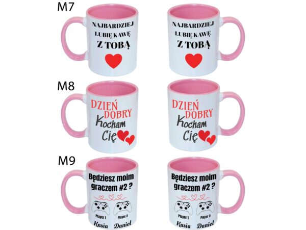 KUBEK DO SUBLIMACJI 330ML RÓŻOWY UCHWYT