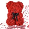 MIŚ Z RÓŻ 25cm BEZ PUDEŁKA - czerwony
